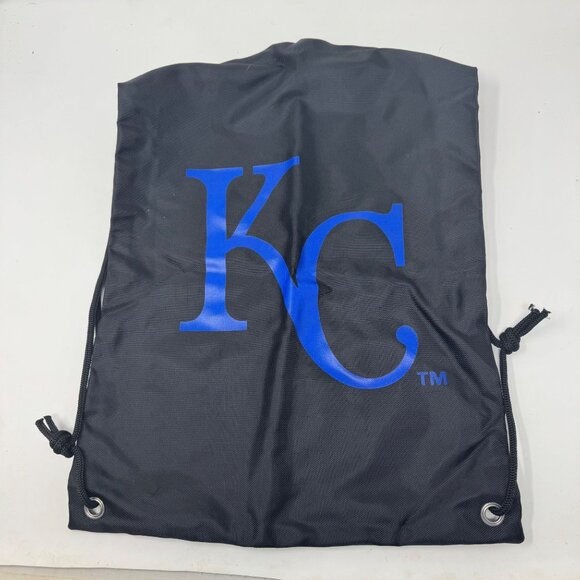 Kansas City Royals Drawstring Backpack Black & Blue - Picture 1 of 2